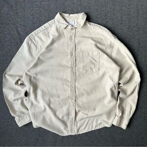 ASOS Design Men's Cream and Tan Button-Up Shirt